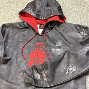 Kryptek Tartaros Red Insignia Pullover Hoodie Highlander Black Camo Size M